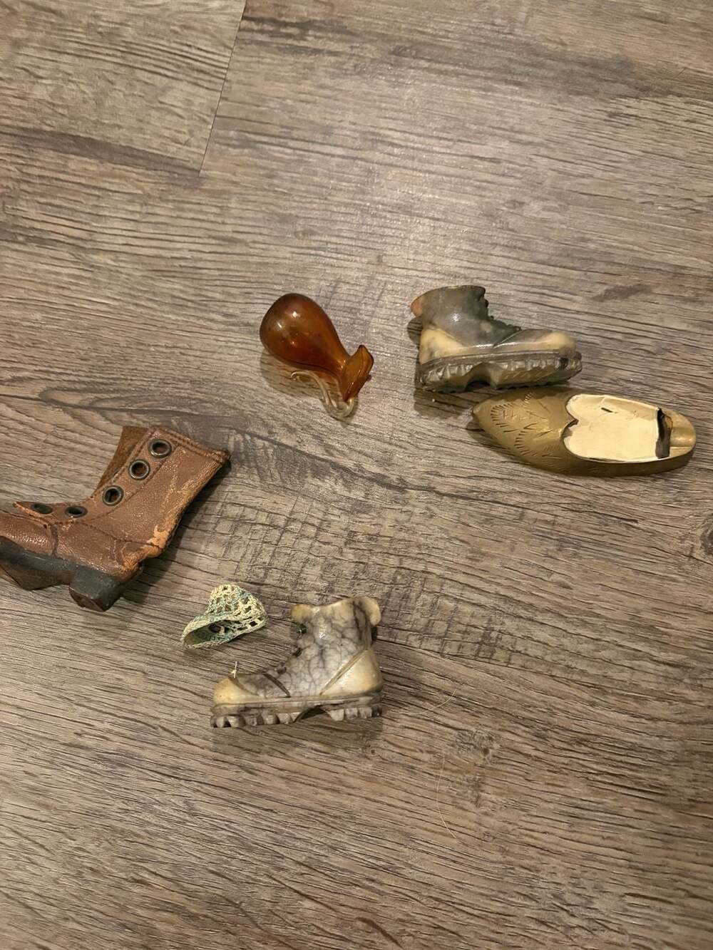 Vintage Miniature Shoe and Boot Figurines Assortment Collection